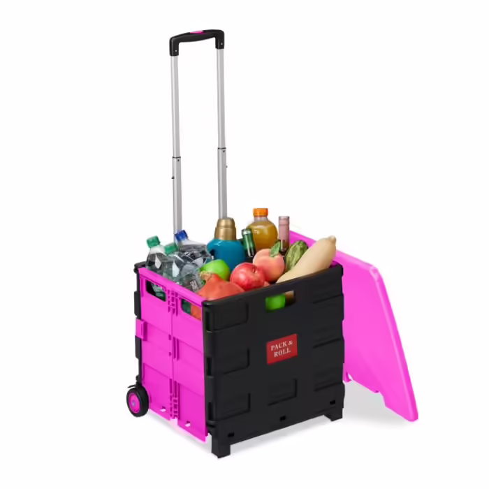 Relaxdays Folding Shopping Trolley with Lid