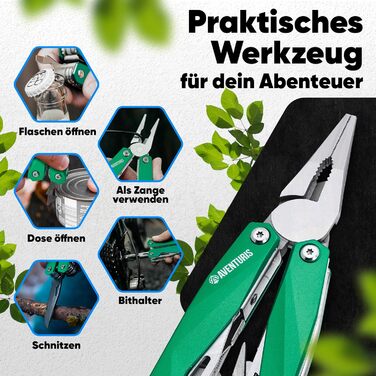 AVENTURIS® Multitool. Great multi-function tool as bicycle accessory or outdoor equipment, a multitool tool as men's gifts or Leatherman multitool green.