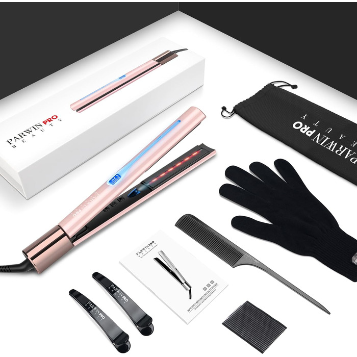 Випрямляч для волосся PARWIN PRO BEAUTY 2 в 1 з інфрачервоною та іонною технологією, 14 температурних режимів, рожевий