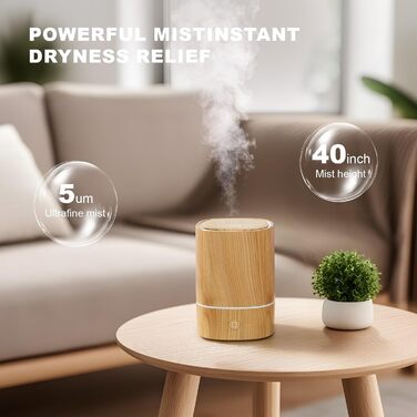 Дифузор ароматерапевтичний ультразвуковий 125мл, зволожувач повітря з LED-підсвіткою 7 кольорів, функція автовимкнення, для дому та офісу (Береза)