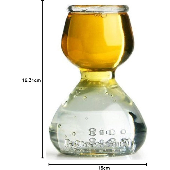 Набір склянок для шоту Quaffer Double Bubble Anchor Hocking 4 шт (1.25oz + 2.25oz) - прозорі склянки для коктейлів
