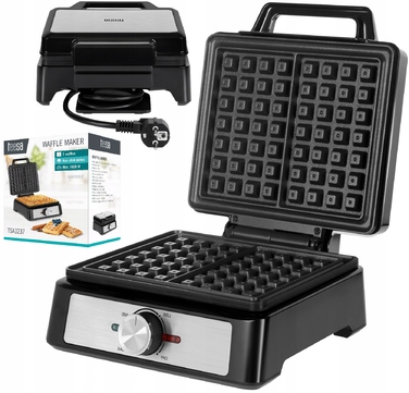 Вафельниця Teesa TSA3237 на 2 вафлі, 1600 Вт, корпус із нержавіючої сталі, регулювання потужності
