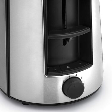 WMF Bueno Pro Toaster 2 Slice, Double-Slot Toaster Stainless Steel with Roll Holder, 2 Slices, 6 Browning Levels, 870 W, brushed stainless steel