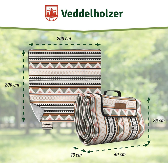 Пікнік-ковдра Boho 200x200 см, водонепроникна, пляжна, XXL, ізоляційна, м'яка, для кемпінгу, парку, фестивалю, складана, прана