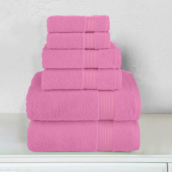 Набір рушників Elegant Comfort Premium Cotton з турецької бавовни, 6 предметів (2 рушники для обличчя, 2 рушники для рук, 2 банні рушники), світло-рожевий