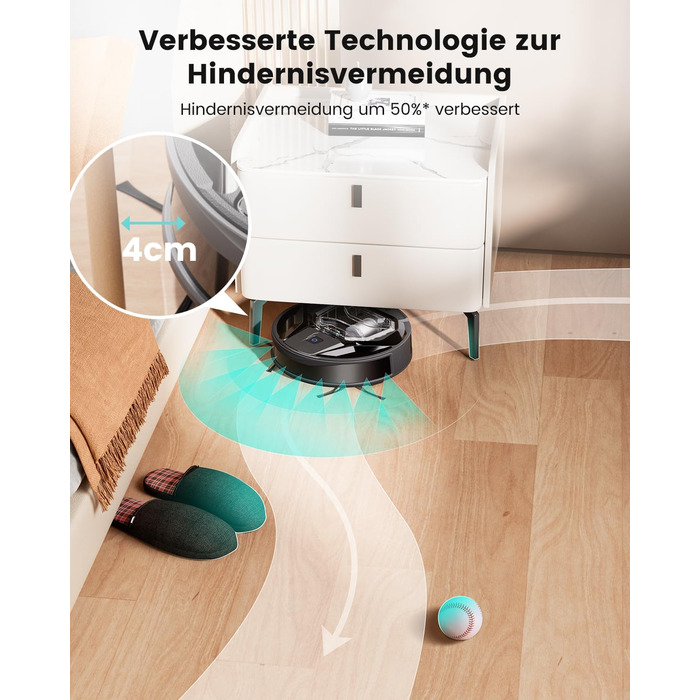 Робот-пилосос LEFANT M320 3-в-1 з функцією миття, 6000Pa, навігація, 800мл, 240хв, Wi-Fi, для шерсті тварин, килими, чорний