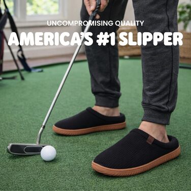 Чоловічі домашні капці-клоги Dearfoams Case Casual, чорні (42/43 EU)