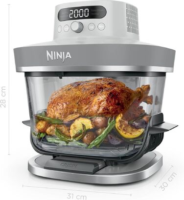 Скляна аерофритюрниця Ninja CRISPi PRO XL з 5 функціями, біла