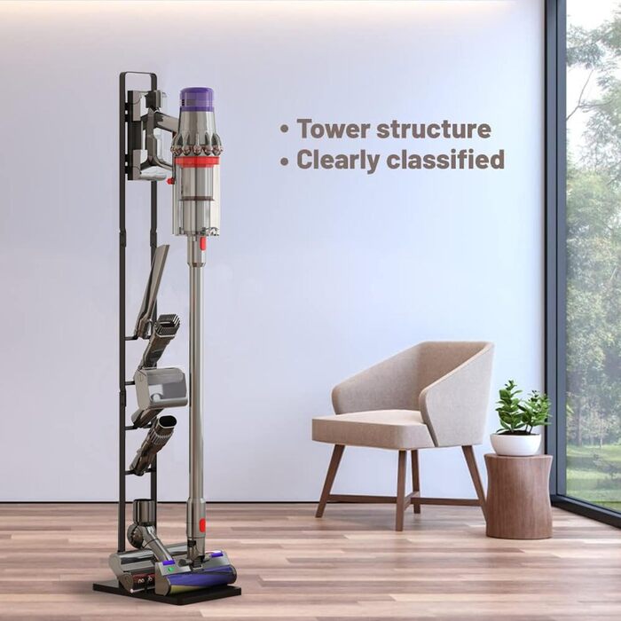 Підставка для пилососів Dyson V15s, V15, V11, V10, V8, V7, V6 - чорна, без свердління