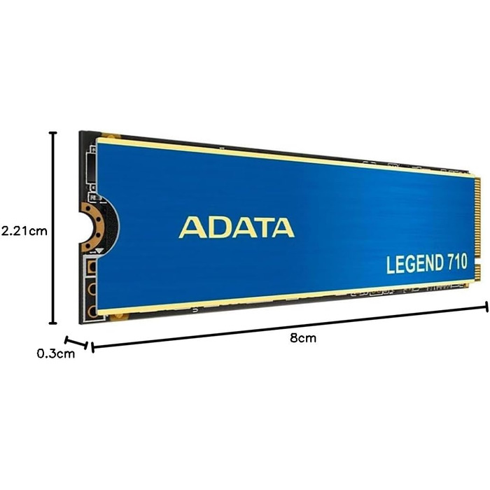 SSD ADATA Legend 710 512GB M.2 PCIe Gen3x4 NVMe 1.4 - Швидкість 2400/1800 MB/s, AES-256 шифрування