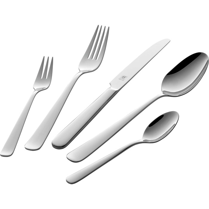 ZWILLING Swing Cutlery Set, 68-piece, for 12 people, 18/10 stainless steel, polished flatware, dishwasher-safe, Silver