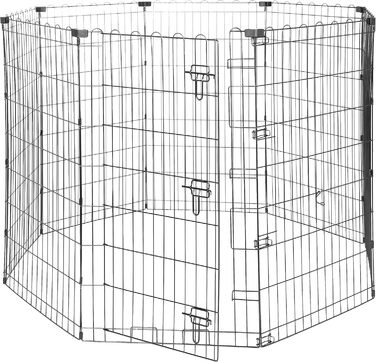 Amazon Basics Collapsible Dog Playpen - Metal, 152.4 x 152.4 x 107cm - Black