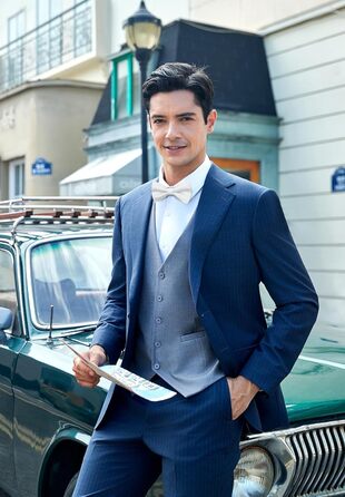 Краватка-метелик чоловіча Enlision з кишеньковим хустинкою - комплект для весілля, свят, до костюма. Білий колір.