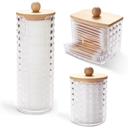 Організатор для ватних дисків та паличок: набір з 3 шт. з акрилу для ванної кімнати