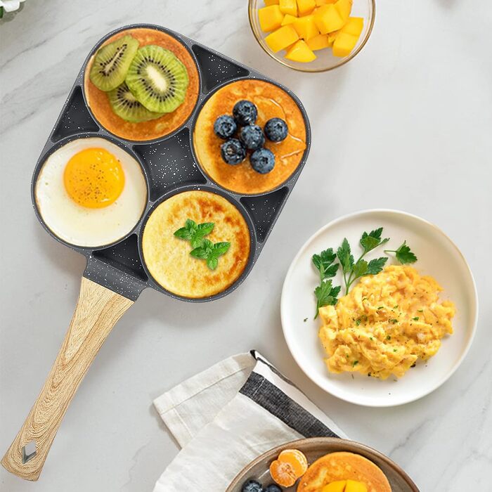 Пательня для млинців та яєць 4-х відділова антипригарна, для індукції та газової плити