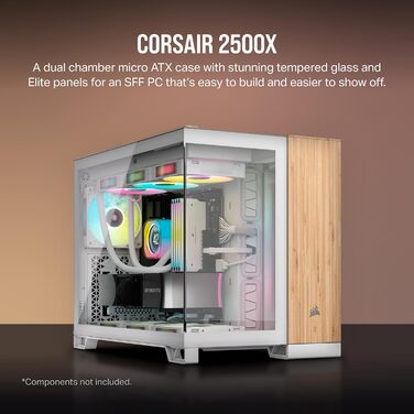 Корпус для ПК Corsair 2500X M-ATX TG White/Bamboo