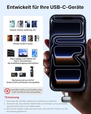 BOYA MINI 2: Бездротовий мікрофон-лавал'єр для iPhone, Android, Vlogging, YouTube, інтерв'ю (Space Silver)