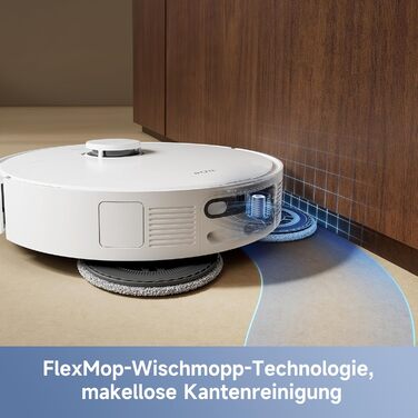 Робот-пилосос Mova E40 Ultra з функцією миття, автоматичним очищенням та потужністю 19000 Па, MaxiReach-моп, бічні щітки, вбудований резервуар 80 мл, станція самоочищення на 75 днів