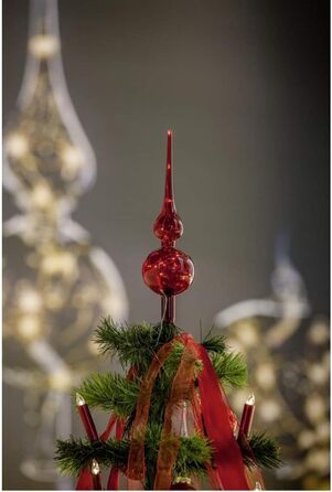 Lumix® Tree Topper Rotating LED Glass Christmas Tree Top 29cm Hand-Blown with String Lights Christmas Tree Ornament Decoration 1 Piece MADE IN GERMANY 76032
