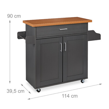 Relaxdays Kitchen Cart with Work Surface