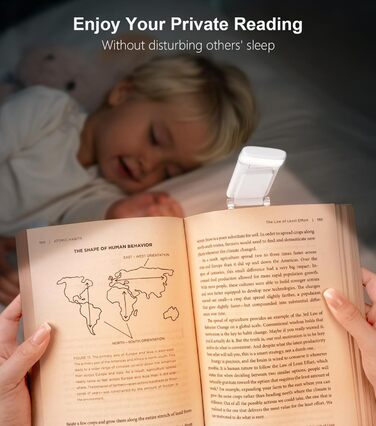 LED лампа для читання Gritin з USB-C, кріплення-прищіпка, регулювання яскравості, 3 кольори, для книголюбів