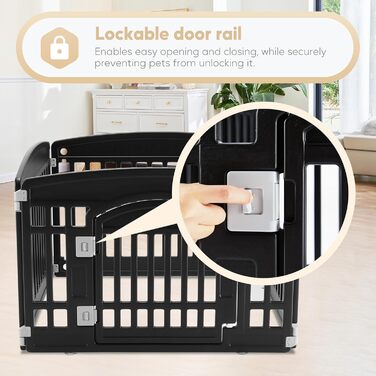 Клітка-манеж для собак Deluxe, 61 см, 4 панелі, чорний пластик. Зручна, складана, з дверцятами. Підходить для цуценят та маленьких собак.