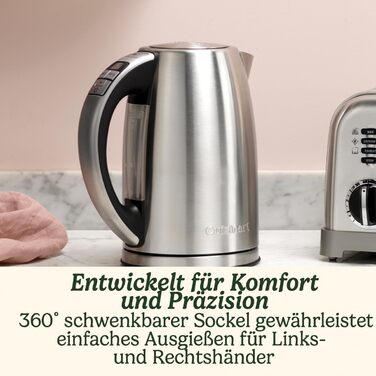 Cuisinart Multi-Temp Kettle | Fast Boiling | Cordless | Stainless Steel Finish | 1.7L Capacity | Adjustable Temperature | Removable, Washable Anti-Scale Filter | Brushed Stainless Steel Variable Temp 1.5L Stainless Steel Brushed