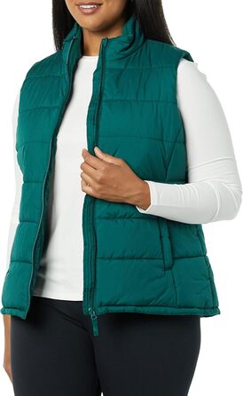 Жіноча жилетка Amazon Essentials з пухом, середньої щільності, на блискавці, темно-зелена, XL