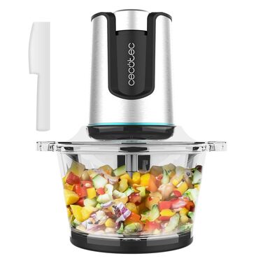 Подрібнювач овочів Cecotec ChopBeat 2000s, 500 Вт, скляна чаша 500 г, 4 леза з нержавіючої сталі