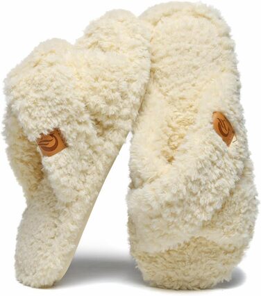 Жіночі плюшеві домашні тапочки SMajong, зимові, теплі, м'які, з антиковзким покриттям, зручні, з підкладкою, слайдери, 36/37 EU, бежевий