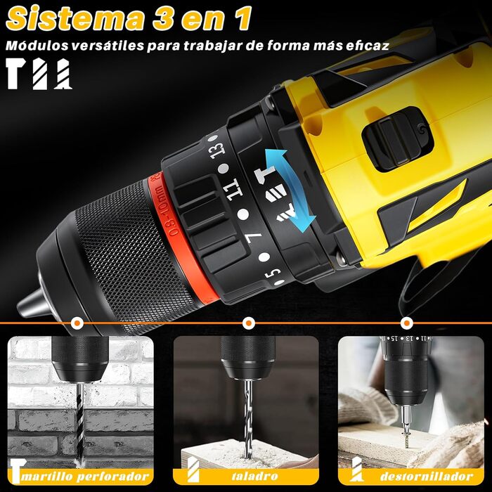 Акумуляторний шуруповерт 21V безщітковий, 2 акумулятори 2.0Ah, 70 Nm, 25+3 ступені крутного моменту, 2 швидкості, LED-ліхтик, патрон 10 мм, для ремонту та DIY