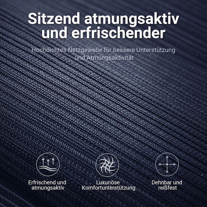 Ергономічне крісло для офісу з регульованою підголівником, крісло для робочого столу з сітки, відкидні підлокітники, широке сидіння, функція гойдання, комп'ютерне крісло EN 1335, офісне крісло 200 кг (чорно-біле)