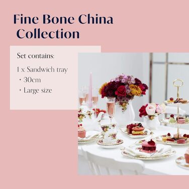 Сервізна тарілка Royal Albert Old Country Roses, 30 см, фарфор, для подачі сендвічів
