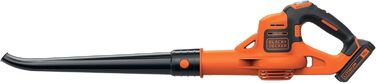 Black+Decker Cordless Leaf Blower GWC1820PCB (18 Volt, up to 209 km/h blowing speed, effortlessly removes dirt and leaves, with PowerCommand, delivered without battery and charger)