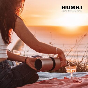 Huski Wine Cooler | Award-Winning Design Without Ice | Keeps Wine Cold Up to 6 Hours | Wine Accessory | Next-Generation Ice Bucket | Fits Some Champagne Bottles (Stainless Steel)