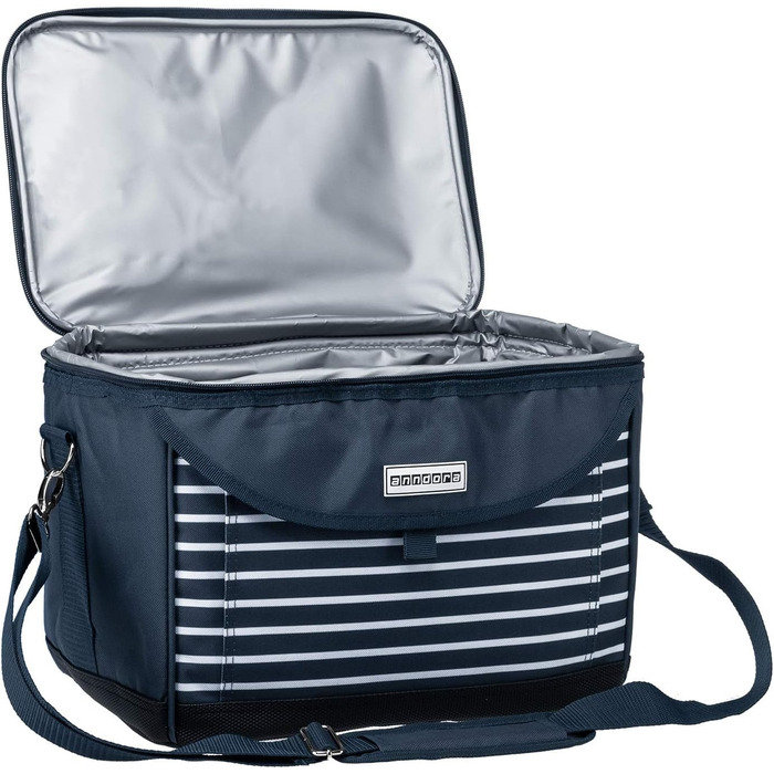 Термосумка Anndora 22 л, 35 x 24 x 27 см, для пікніка, блакитний/білий колір