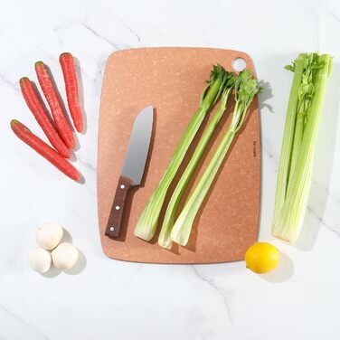 Дошка для нарізання BESTCOOK з деревного волокна, щільна, безпориста, екологічна, без BPA, підходить для посудомийної машини, двостороння, безпечна для ножів, 44x33x0,6 см, для м'яса, хліба та фруктів