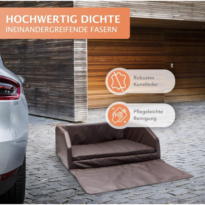 Преміум лежанка для собак Mayaadi-Home - 100 x 70 x 38 см | Лежанка для собак в авто | Лежанка в багажник з захисним покривалом | Чорно-біла, розмір M (100x70x38 см)