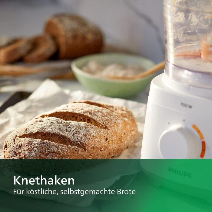 Philips HR7310/00 Kitchen Machine Daily Collection (700 W, 16 Functions, 2L Capacity, 2-in-1 Slicing Disc) white 700 Watt, 16 Functions