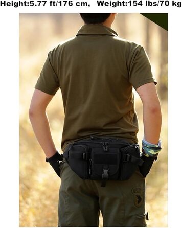 Тактична чоловіча поясна сумка Molle, водонепроникна, унісекс, чорна