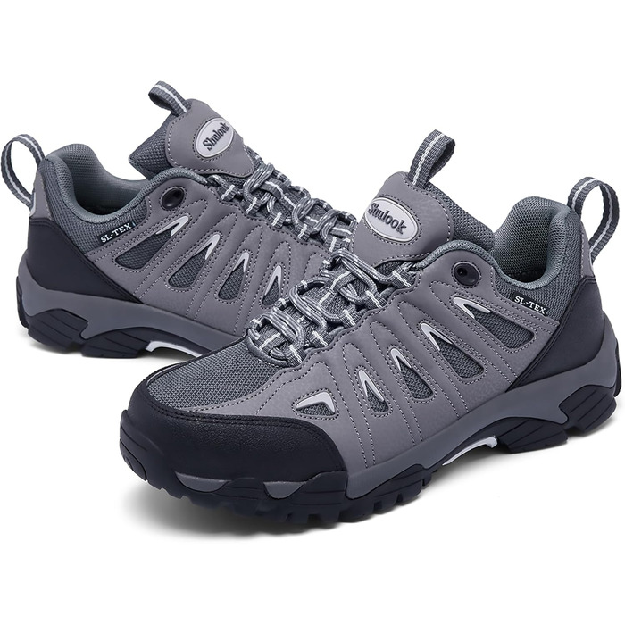 Туфлі для хайкінгу SHULOOK для жінок, водонепроникні, легкі, трекінгові, гірські, туристичні, для кемпінгу, хайкінгу, риболовлі (38 EU, чорний, сірий)