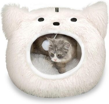 CATISM Cat Cave Cat Bed Washable Cat Sleeping Place for Cats Cute Monster Plush Pet Cat Head Pillow Cat House Cat Cushion Fluffy Kitten Puppy Snuggle Bed Pet Bed