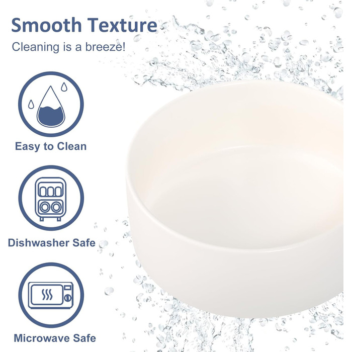 Керамічна миска для собак середніх та великих порід - важка, глибока, 1800 мл, біла