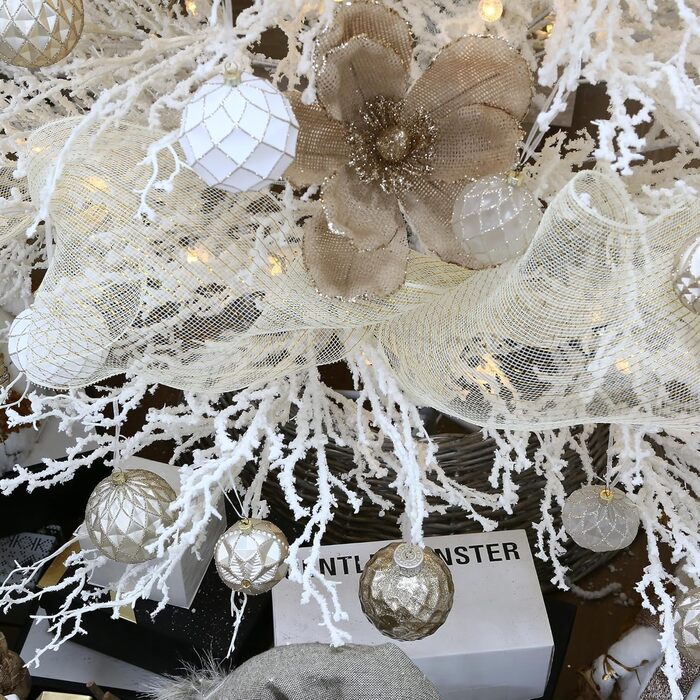 Набір прикрас для ялинки Sea Team: кульки та орнаменти, червоний та білий, 60 мм, 30 шт.