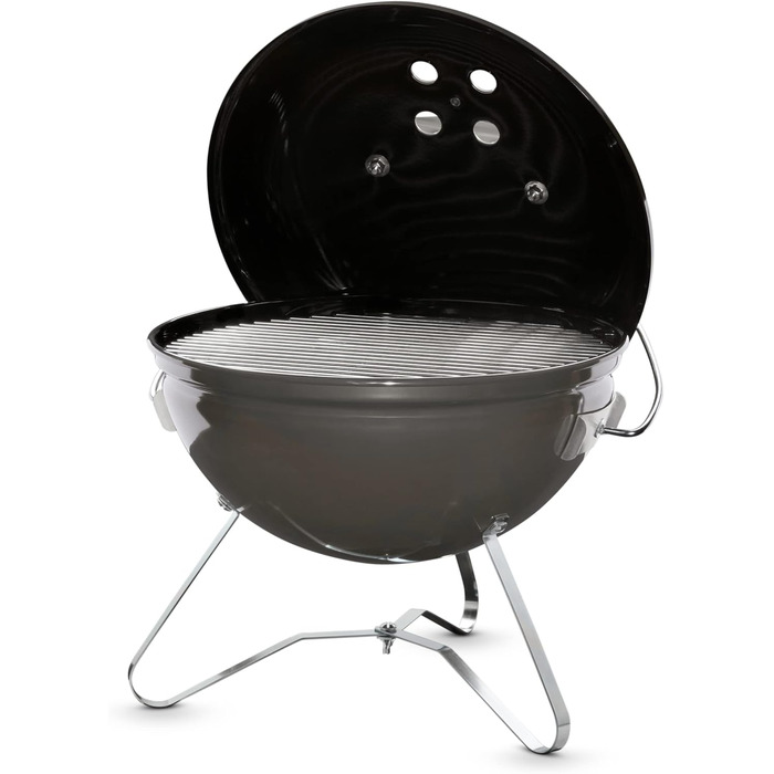 Вугільний гриль Weber Smokey Joe Premium, портативний, 37 см, з порцеляновим покриттям, кришка та котел, сірий, ручка для перенесення