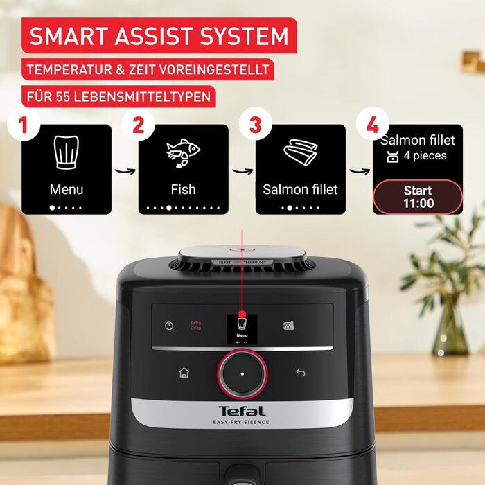 Фритюрниця Tefal Easy Fry Silence 7л з технологією Silent, 10 програм, біла (EY8421E0)