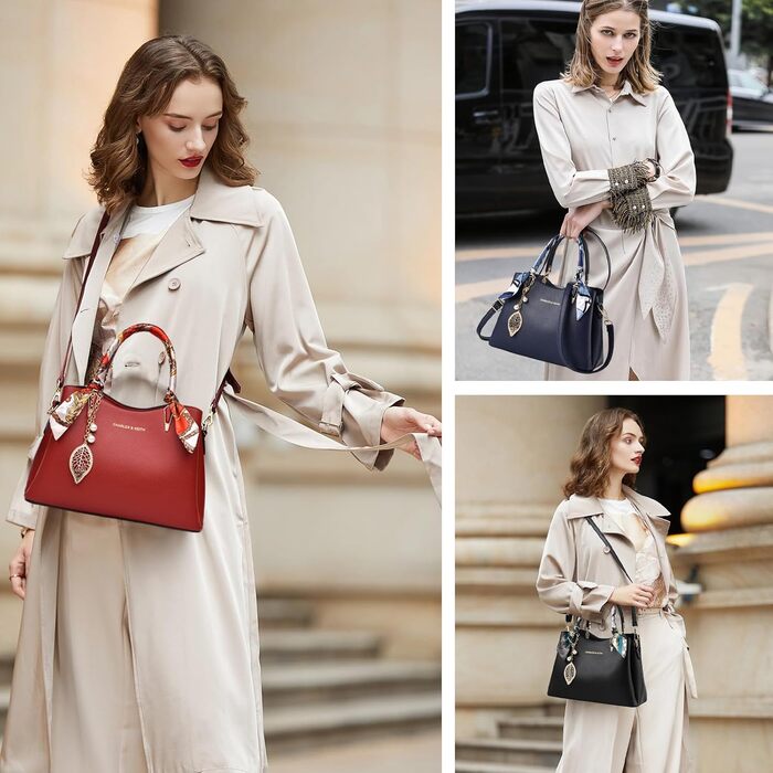 Сумка жіноча Myhozee середнього розміру з PU шкіри, чорна: сумка через плече, кросбоді, ручна сумка