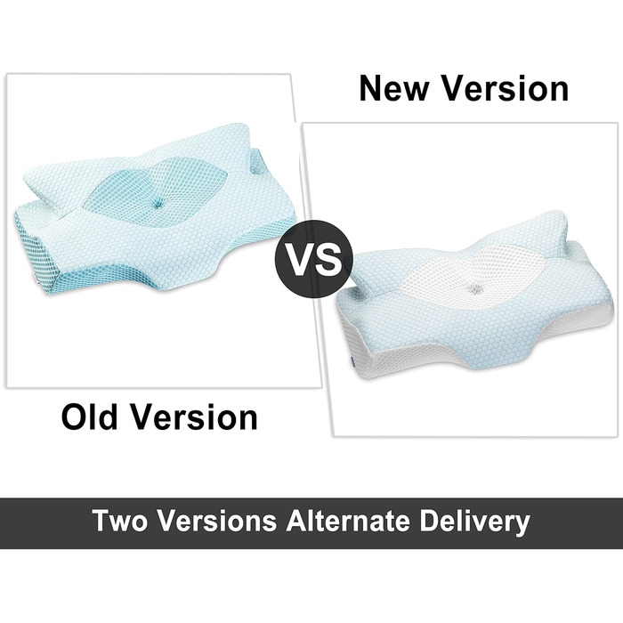Elviros Orthopedic Memory Foam Pillow, Side Sleeper Pillow Neck Support Pillow, Head Pillow Neck Pain, Ergonomic Sleeping Pillow for Neck and Shoulder Pain, 53.8x11/9x33cm, Blue Blue 54 x 11/9 x 33 cm