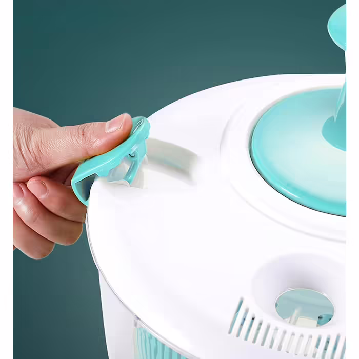 KMAKII Salad Spinner – Salad Washer, 5L Salad Dryer, Salad Spinner with Vegetable Wash Basket, Household Fruit Dehydrator Draining Rack, Manual Salad Cleaner for the Kitchen, Blue