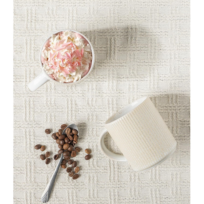 Набір посуду GBhome з каменю, 18 предметів, ручна робота, набір посуду з реактивною глазур'ю, для 6 осіб, безпечний у мікрохвильовці та посудомийній машині, глибокий зелений (бежевий, 6 чашок)